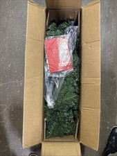 6.5 ft. Pre-Lit Grande Fir Pencil Slim Tree with Plug In Clear Lights