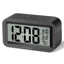 Small Travel Digital Alarm Clock Battery Operated for Bedroom Bathroom Kitchen