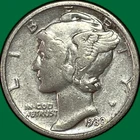 1930-S Mercury Dime Extremely Fine XF Coin #34615