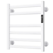 Bathroom Electric Towel Warmer - Wall Mounted, 21 Inch, White  Plug or Hardwire