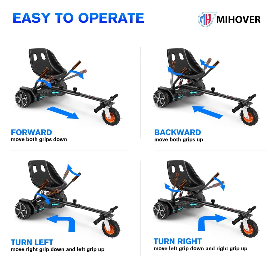 Go Kart GYROOR K2 con Amortiguador Trasero, para Scooter Autoequilibrado de 6"-10" Foto 3 de 4