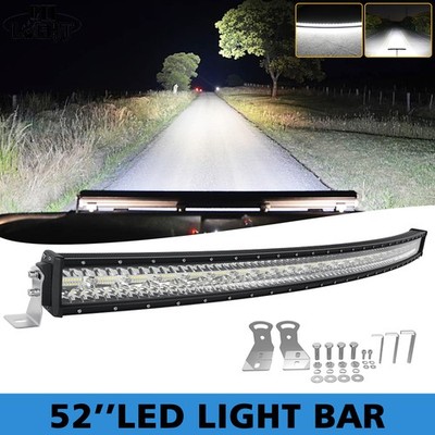 Curved 52'' 1200w LED Light Bar Flood Spot Offroad Driving Lamp Truck SUV UTV