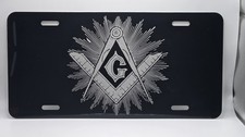 Mason Freemasons Masonic Laser Engraved Black Metal Car License Plate Auto Tag Mason Freemasons Masonic Laser Engraved Black Metal Car License Plate Auto Tag