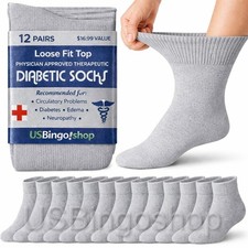 1 3 6 12 Pairs Men Women Circulatory Cotton Low Cut Quarter Ankle Diabetic Socks