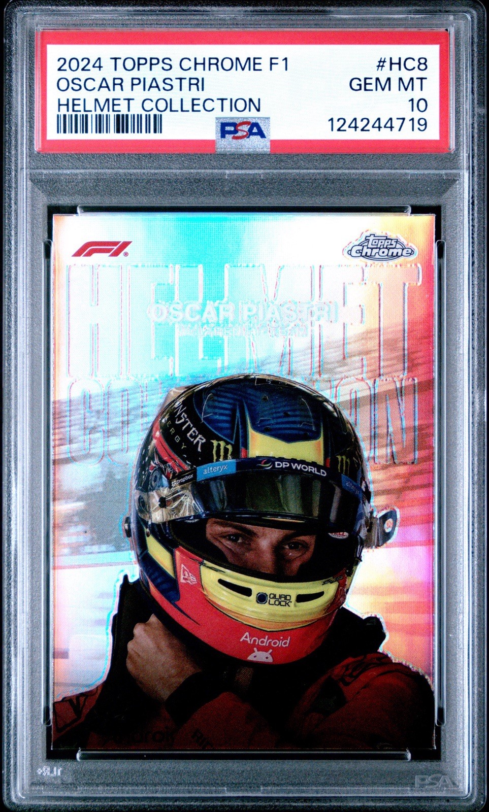 Oscar Piastri 2025 Topps Chrome F1 Helmet Collection PSA 10 #HC8 view 2