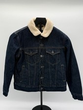 Gap Kids Sherpa Lined Denim Trucker Jacket Snap Front Size M 8-9