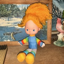 Vintage 1983 Hallmark RAINBOW BRITE 10  Plush Doll Orange Hair Blue No Dress