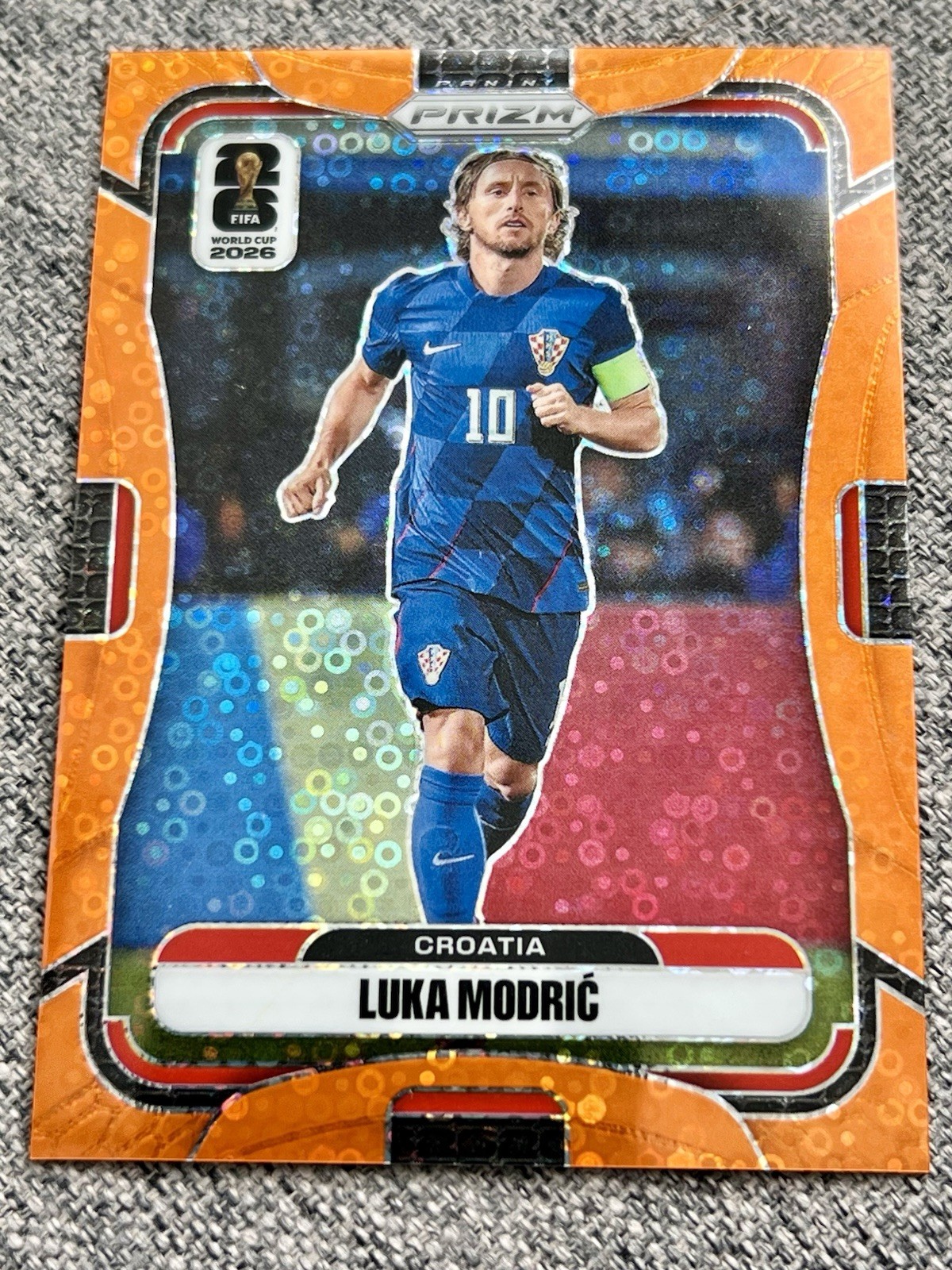 2026 Panini Prizm FIFA World Cup Luka Modric No 200 Orange Number /299