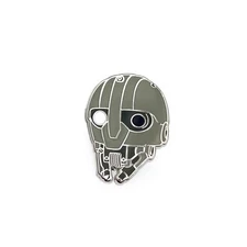 PIRATE ROBOT HARD ENAMEL CHROME PLATED LAPEL PIN YESTERDAYS CO