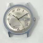 Vtg Timex Automatic Watch Men 37710 10980 FOR PARTS REPAIR 35mm Silver Tone Date