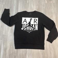 Nike Air Jordan Sweatshirt Youth Sz Small Black Big Jumpman Logo
