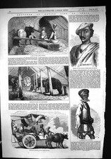 Old 1858 Natives India Mill Elephants Stable Barrackpore Thug Prisone Victorian