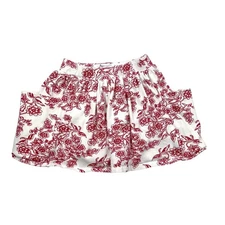 Remie Girl Red Floral Pocket Skirt 