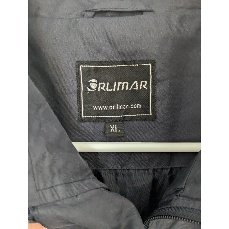 Chaqueta cortavientos Orlimar Golf XL blanca azul marino manga corta 1/4 cremallera para hombre Foto 3 de 4