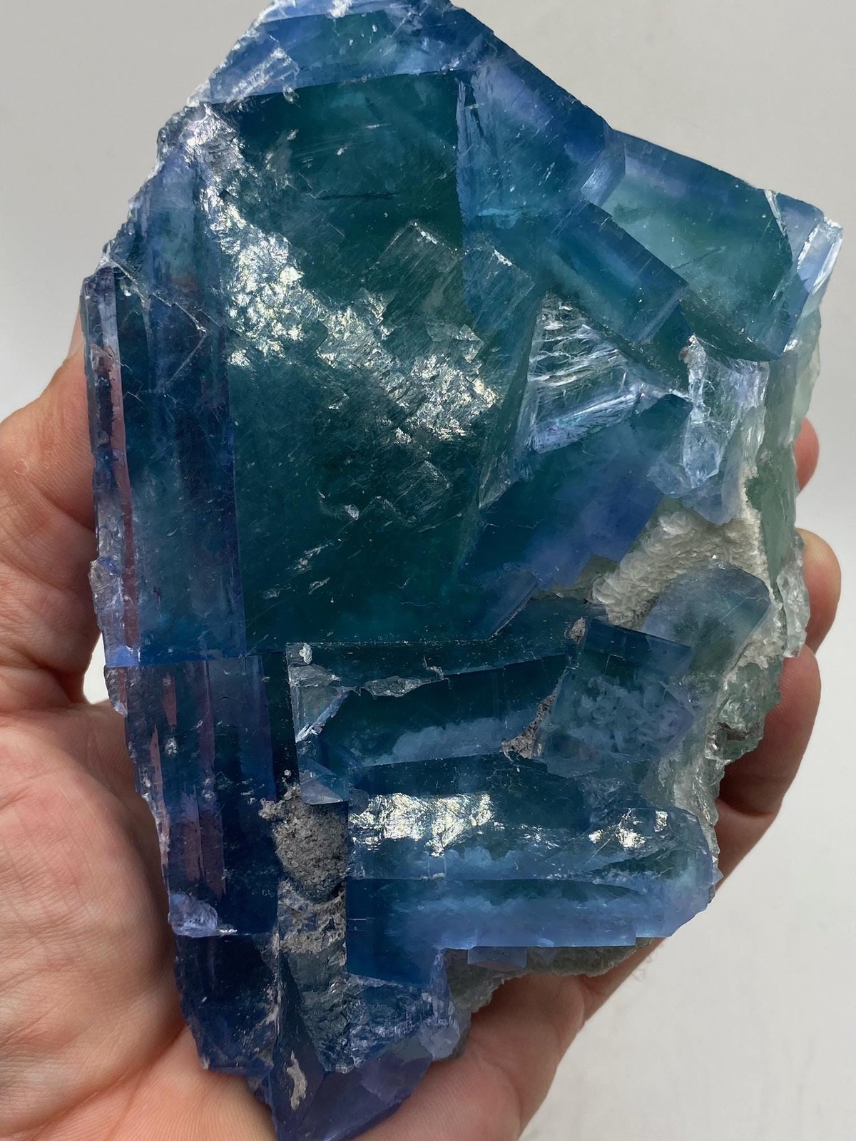 XXL Blue Cubic Phantom Fluorite Crystal Specimen