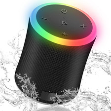 Portable Bluetooth Speaker 10W RGB Lights IPX5 Waterproof Wireless Bass Sound