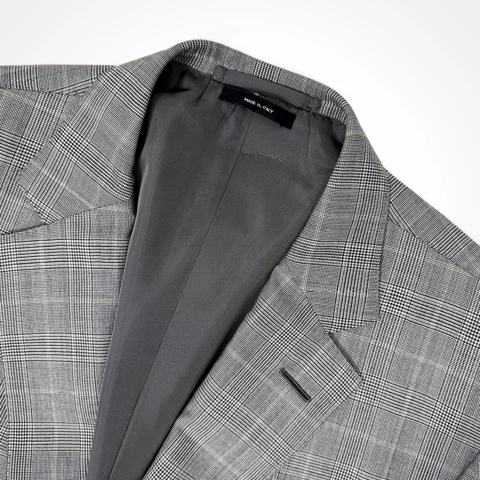 Tom Ford Glenn Plaid Grey Blazer | $5298 | 44L - Image 4 of 4