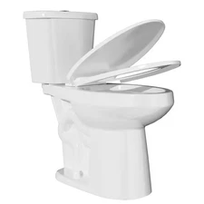 19 In.Tall 2-Piece Toilet 1.1/1.6 GPF Dual Flush Elongated Toilet in White Map F