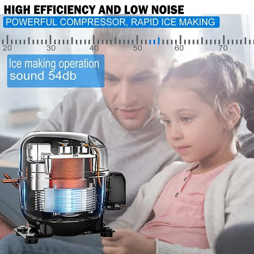 Commercial Ice Maker Machine 60kg Ice Cube Large 60Kg Storage Automatic Cleaning - Picture 10 of 18