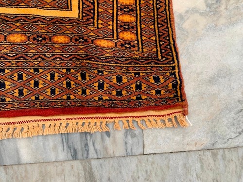 Afghan Rug, Vintage Rug, Hand knotted Oushak Design Rug, Boho Rug,2x4 ft - Picture 9 of 10