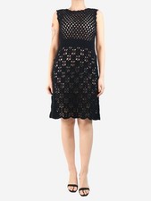 Prada Black crochet midi dress - size UK 10