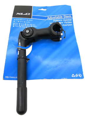 XLC verstellbarer Fahrrad Vorbau - 1'' Gewinde - 25,4mm Lenker - 0-60° - 100mm - h