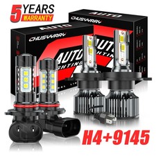 Fit Honda Civic 1992-2003 H4 9145 Led Headlight Bulb High Low Beam Fog Light Kit