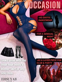 Women Sexy Fishnet Bodysuit Body Stockings Exotic Dancer Club Rave Plus Size