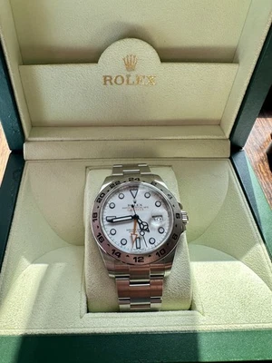 Rolex Explorer II 42mm 216570 Polar White FULL SET! BOX & PAPERS-WOW - Image 1 of 4