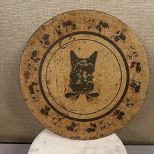 Scottish Terrier Scottie Round Dog Biscuit Candy Tin Box Vintage
