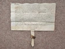 1583 Ince Lancashire New Hall 16th century Latin Vellum Deed Document