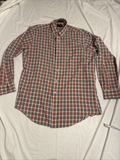 vintage chaps ralph lauren checkered button up shirt men sz L with pocket
