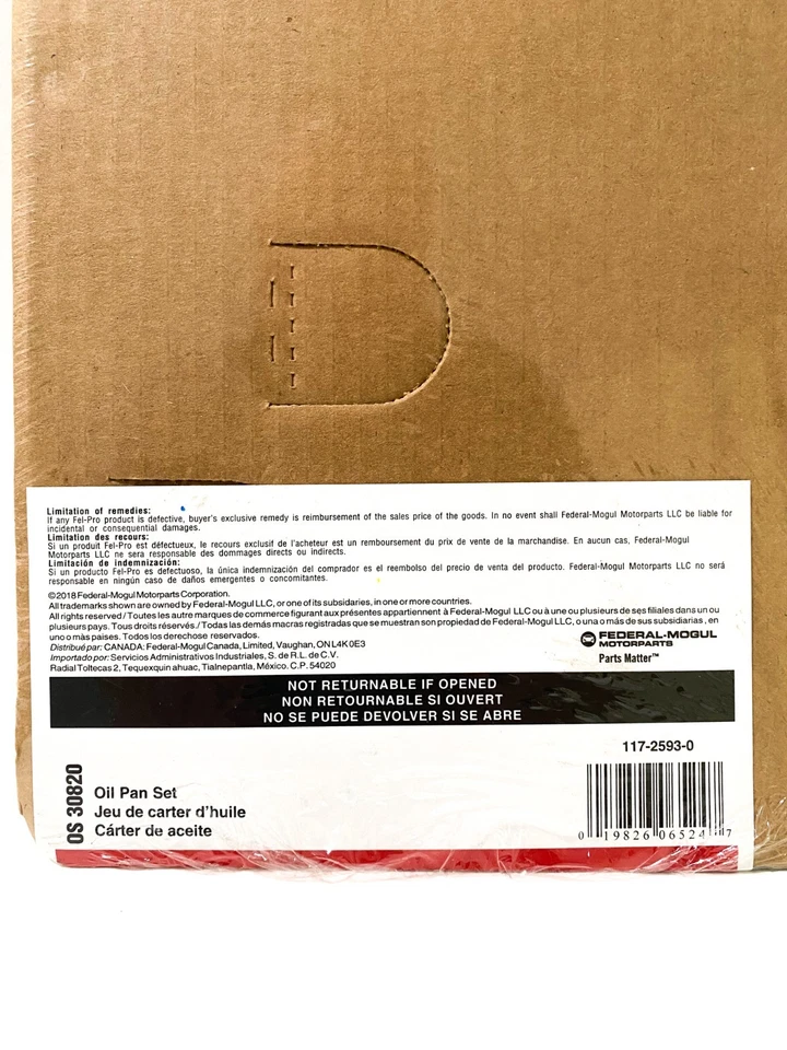 Juego de juntas de cárter de aceite de motor Fel-Pro OS 30820 para MINI Cooper varios vehículos Foto 2 de 3