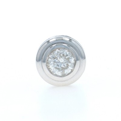 Weißgold Diamant Solitär Anhänger - 14k runder Brillant 0,50ct Zargenfassung