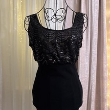 Forever 21 Y2K Black Sequin Bodycon Mini Dress Party Size M