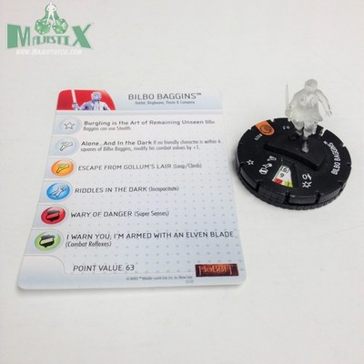 Heroclix The Hobbit: An Unexpected Journey set Bilbo Baggins #029 Chase w/card!