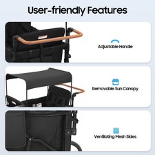 4 Seater Stroller Wagon Premium Quad Stroller Wagon For 4 Kids with Convertible