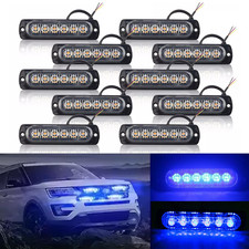6LED Blau Frontblitzer Blitzlicht Warnleuchte Strobe Licht Auto KFZ LKW 12V 24V