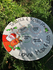Christmas Eve Treat Plate Personalised Santa Rudolph Father Christmas plate /box