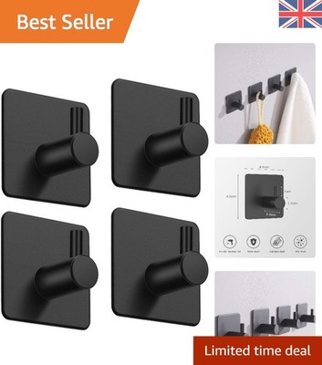 4er Set elegante selbstklebende Edelstahlhaken - robust & wasserdicht