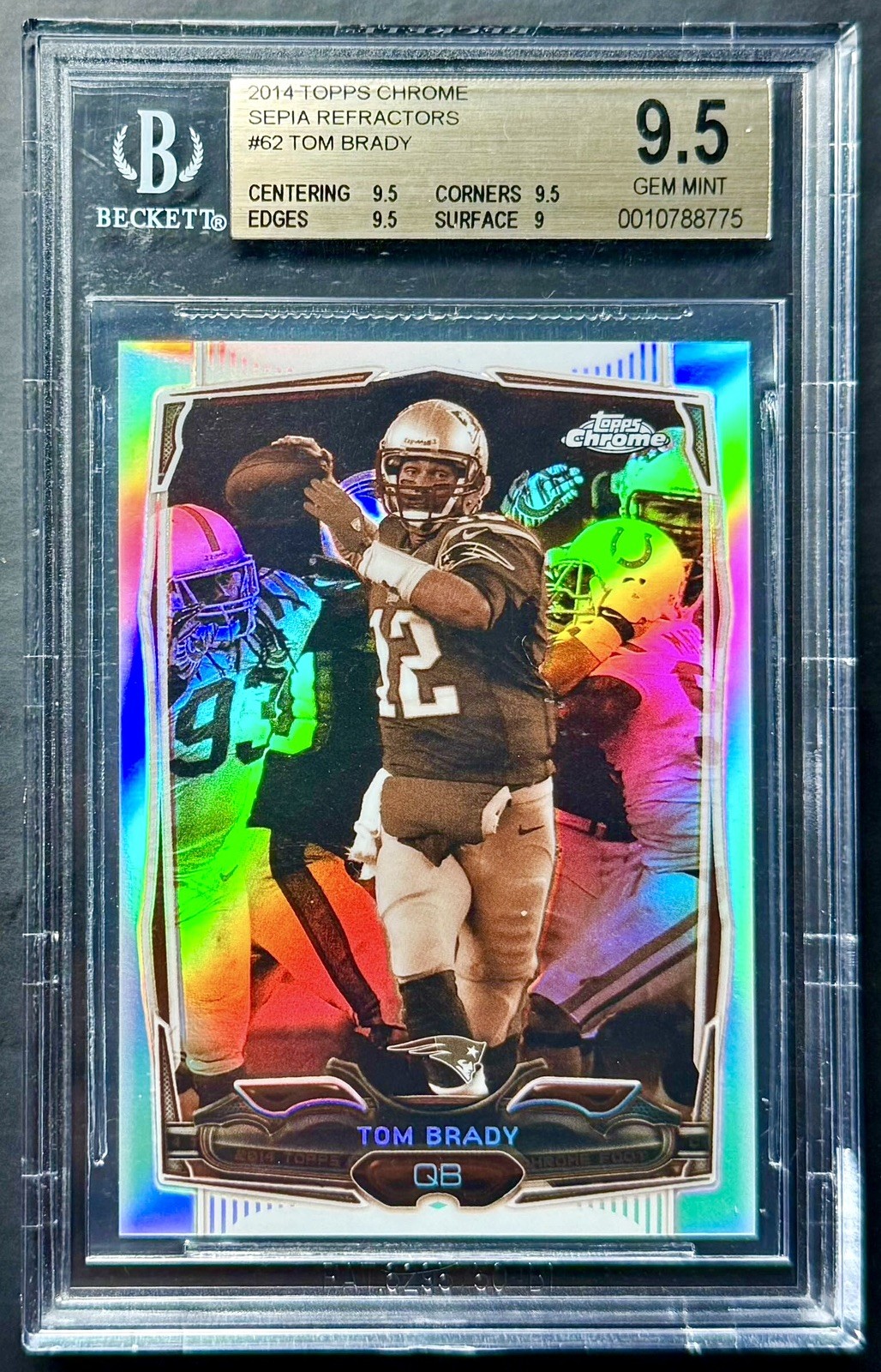 2014 Topps Chrome TOM BRADY #62 Sepia Refractor #38/99 BGS 9.5 Gem Mint Patriots