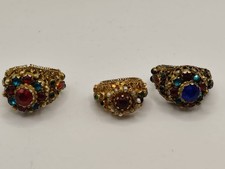 Vintage Yemenite Silver Gilt Filigree Rings L...