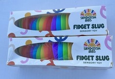 2 PK Rainbow Fidget Slug Toy Anti Stress/Sensory/Anxiety Relief Kids 7.5" E10B