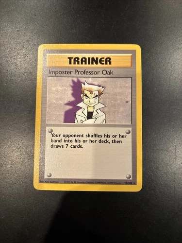 IMPOSTER PROFESSOR OAK 73/102 R BASE SET UNLIMITED POKEMON LP