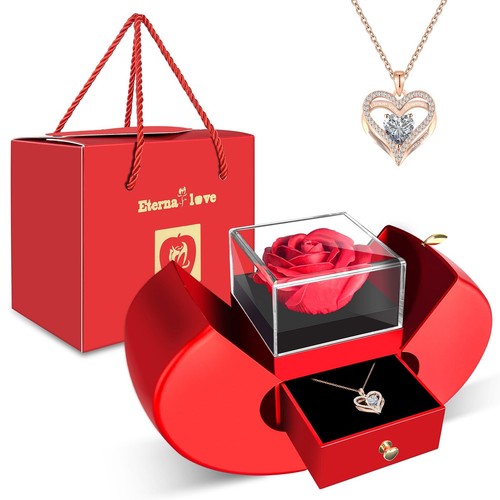 Preserved Flower Red Rose Gift Box Set, Gifts for Mom, Girlfriend, Women, Wif...