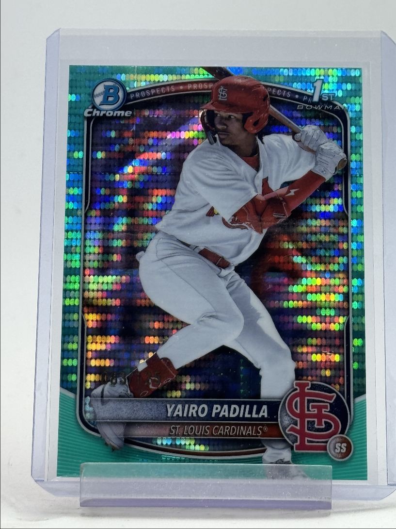 YAIRO PADILLA 2025 BOWMAN CHROME 1ST AQUA PULSAR REFRACTOR /125 Q2277