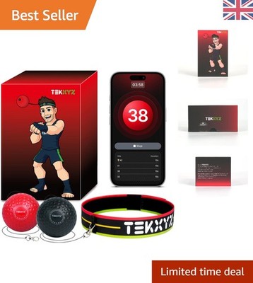 Boxtraining Reflexball mit Kopfband & Zähler App - Perfekt für Fitness