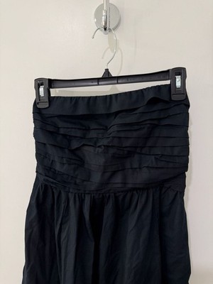 Abercrombie & Fitch Strapless Ruched Poplin Midi Dress in Black | eBay