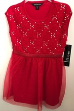 George Girls Red Sequin Sleeveless Tutu Dress Holiday Christmas XS 4/5 NWT