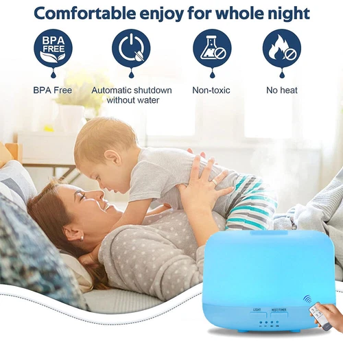 Essential Aroma Oil Diffuser Aromatherapy Ultrasonic LED Humidifier Air Purifier - Picture 8 of 14
